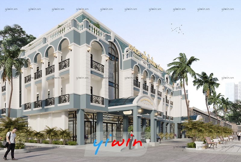 Khách sạn có vị trí hướng ra đường lớn thuận tiện