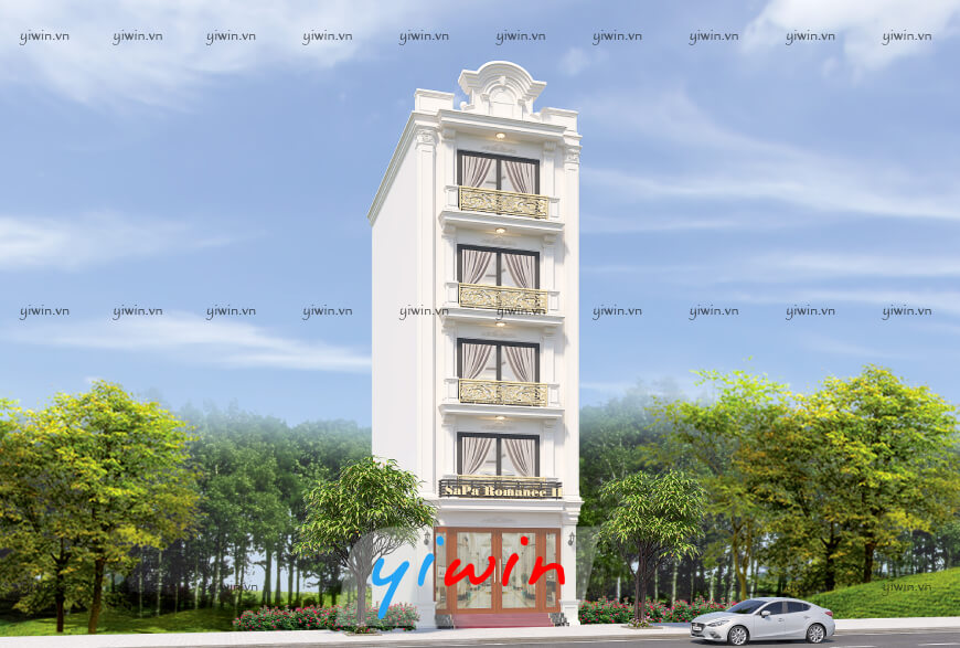 Mẫu thiết kế khách sạn mini 7x20 hiện đại