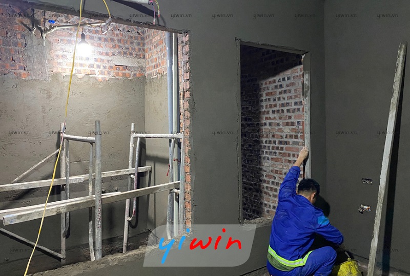 Thi công trát tường trong khách sạn
