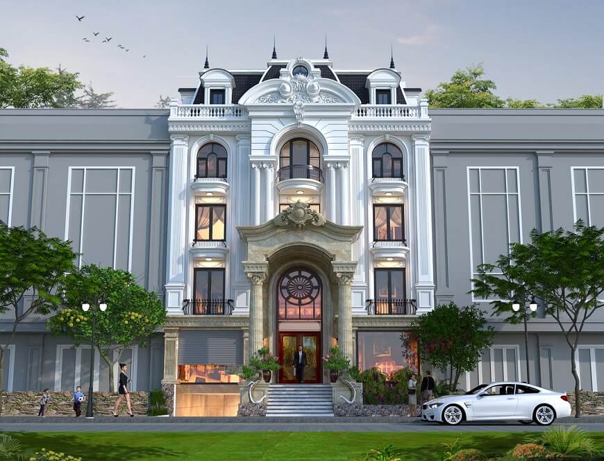 Khách sạn 5 tầng mặt tiền tân cổ điển ấn tượng
