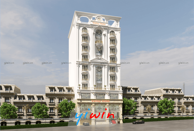 Phong cách tân cổ điển là một trong những sự lựa chọn hàng đầu khi thiết kế khách sạn 10 tầng
