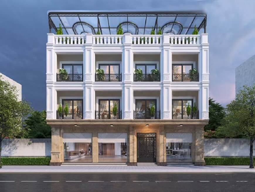 Thiết kế khách sạn mini 3 tầng phong cách Tân cổ điển sang trọng