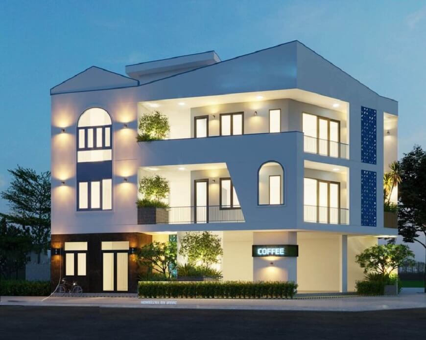 Thiết kế khách sạn mini 3 tầng phong cách hiện đại ấn tượng