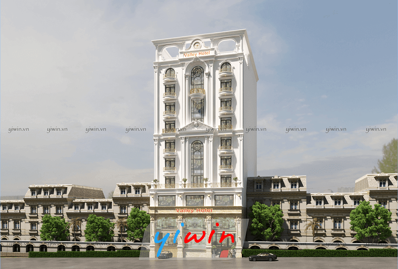 Thiết kế kiến trúc khách sạn 10 tầng Valley Hotel của Yiwin