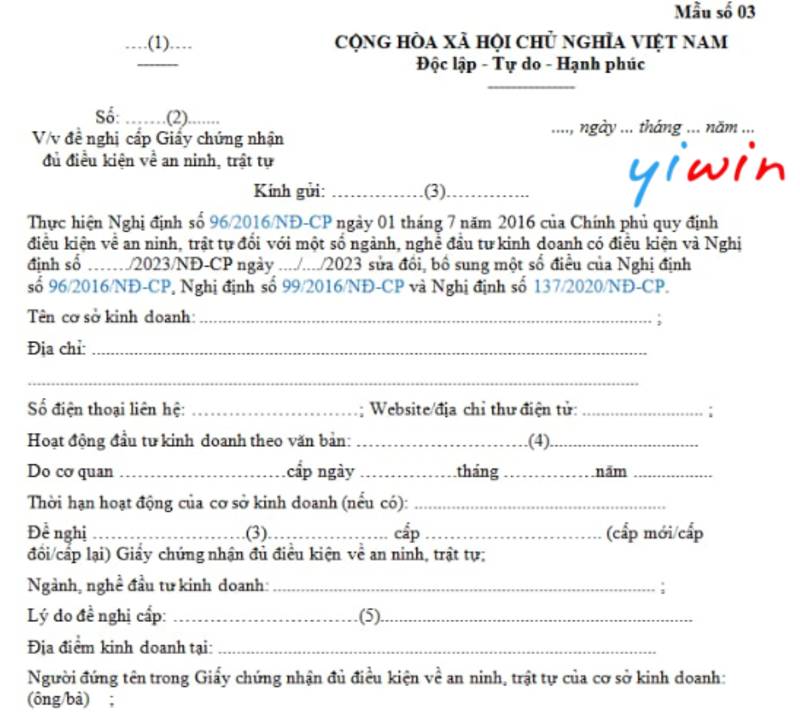 Giấy phép An ninh trật tự