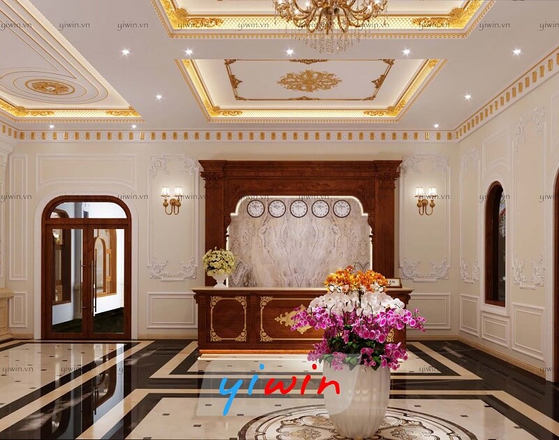 Thi công nội thất khu vực sảnh đón tiếp sang trọng