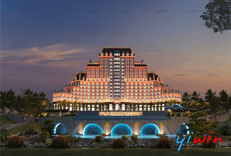 D’LA MARIN RESORT trở lên lung linh với hệ thống đèn LED vàng ấm được bố trí tinh tế