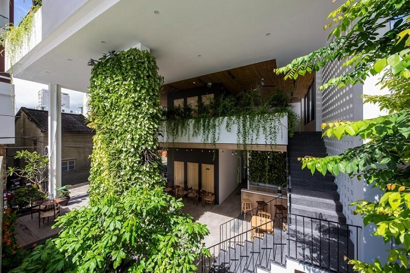 Khách sạn xanh Condotel Babylon Garden Đà Nẵng được bao phủ bởi lớp cây xanh mát