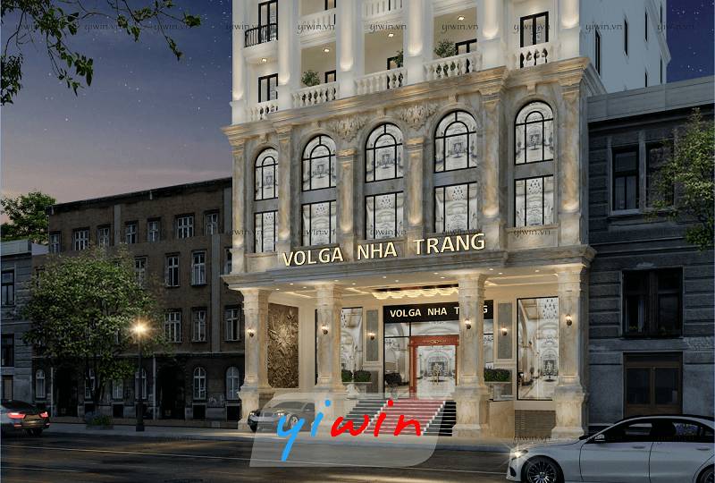 Khu vực sảnh trệt rực rỡ ánh sáng mang đến cảm giác chào đón và sang trọng