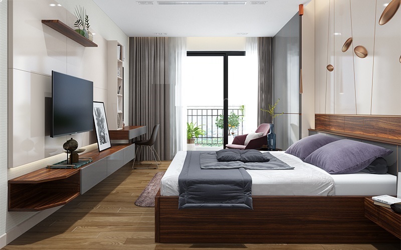 Phòng nghỉ được trang bị đầy đủ tiện nghi hiện đại, thông minh