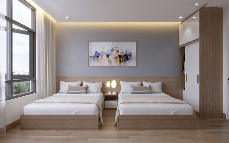 Phòng ngủ được trang trí bằng các đồ dùng nghệ thuật độc đáo