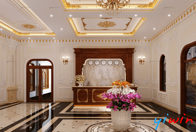 Sảnh đón tiếp phải được thiết kế rộng rãi, tiện nghi cho nhân viên và khách hàng