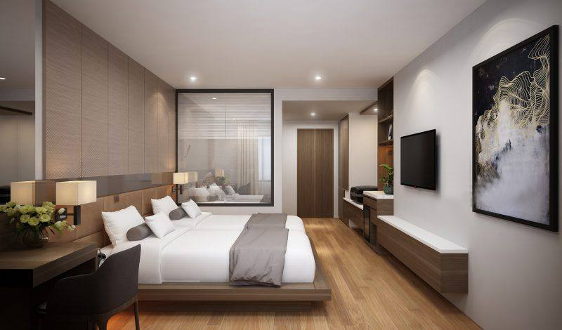 Thiết kế nội thất khách sạn boutique hiện đại tập trung vào sự tối giản